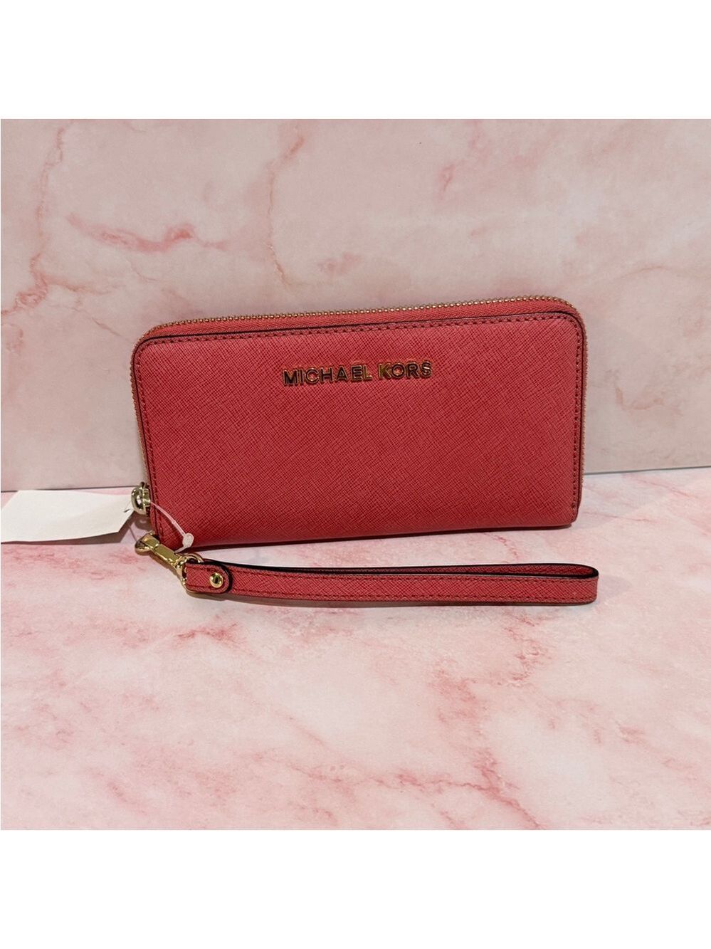 Michael Kors Red Saffiano Leather Clutch